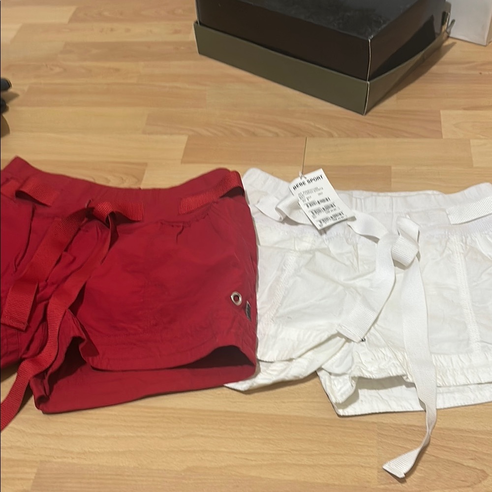 Red and White Casual Shorts Set
